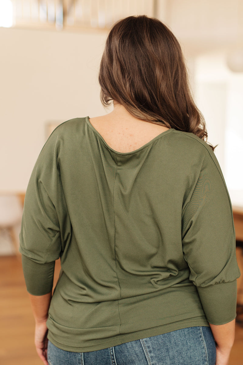 A Day Together Long Sleeve Top in Olive