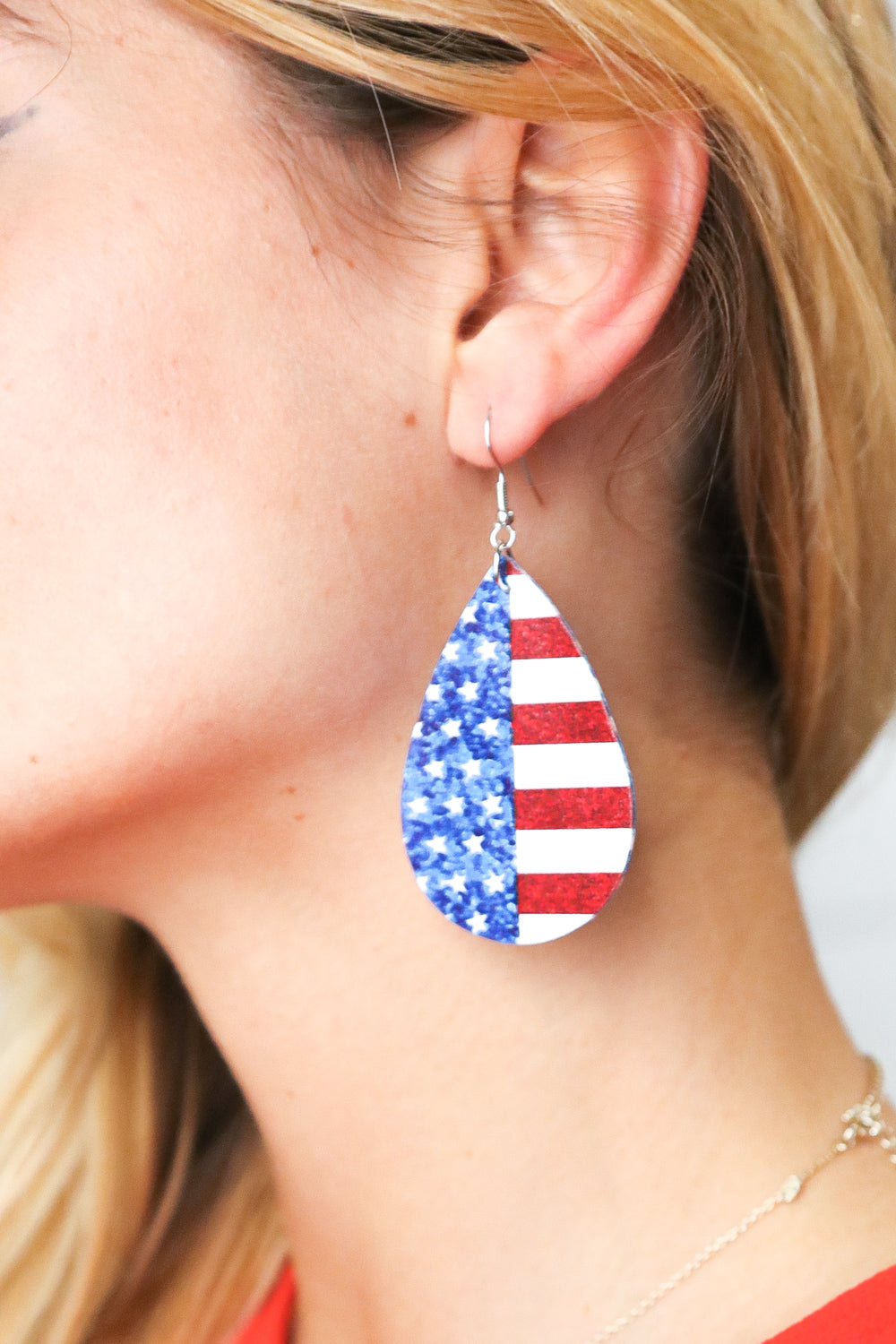 Stars & Stripes Foam Teardrop Earrings