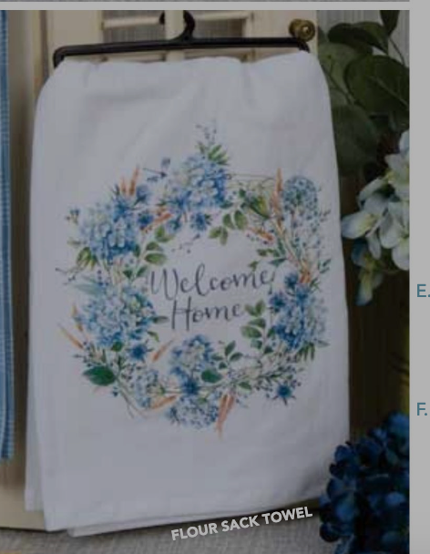 Welcome Home Flour Sack Dish Towel