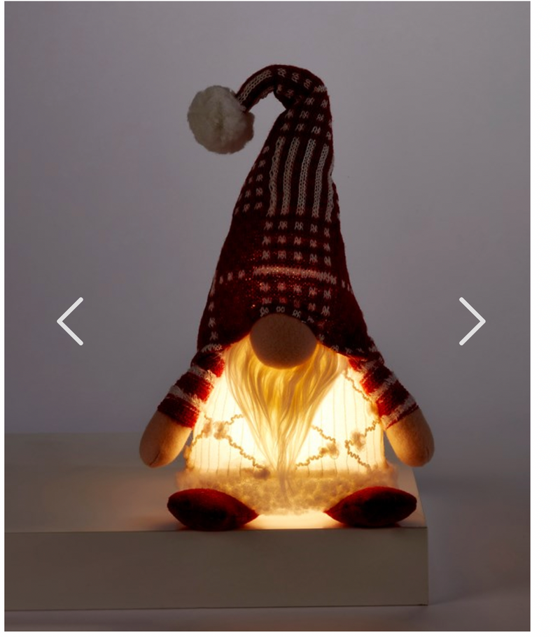 LED Fabric Plush Sitting Gnome