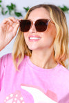 Translucent Rose UV Ray Unisex Square Sunglasses