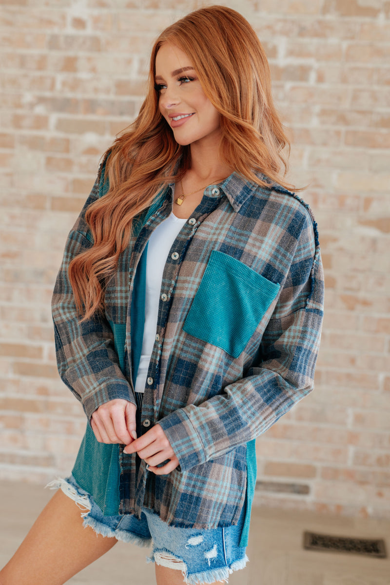 Tied for Time Thermal Plaid Button Up