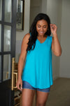 Trust Me V-Neck Tank in Ice Blue