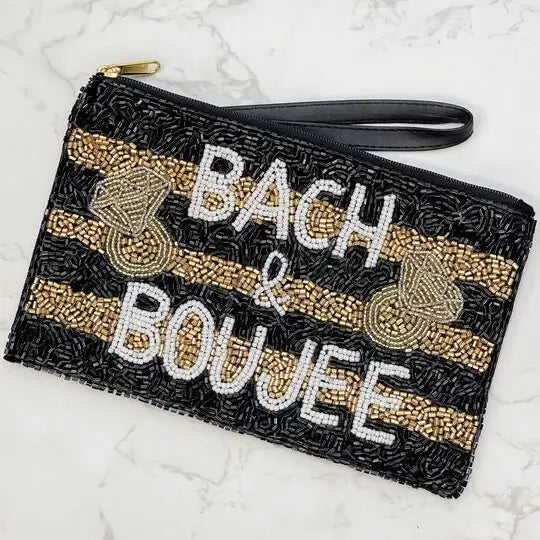 PREORDER: Bach & Boujee' Beaded Zip Wristlet