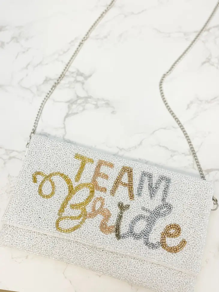 PREORDER: Team Bride Beaded Convertible Crossbody Bag