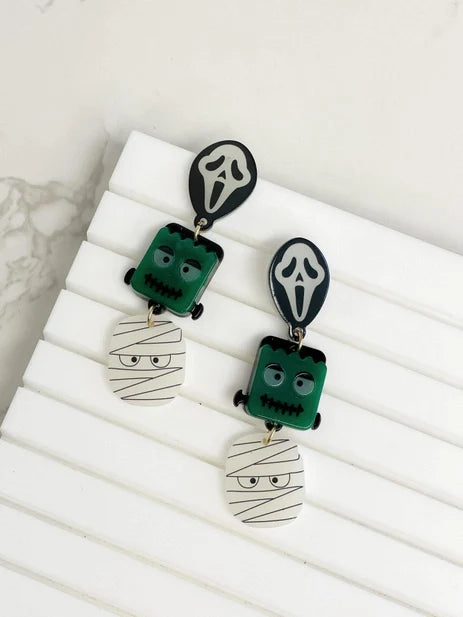 PREORDER: Glow in the Dark Mummy Dangle Earrings