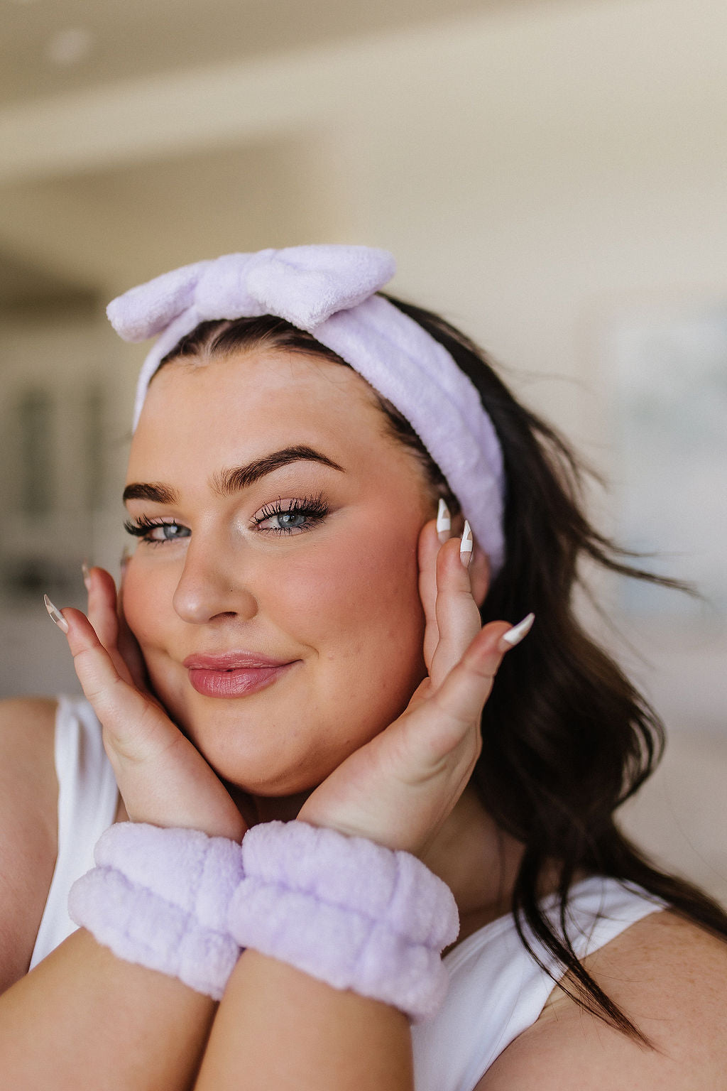 Effortless Days Stretchy Headband & Wristband Set in Lilac