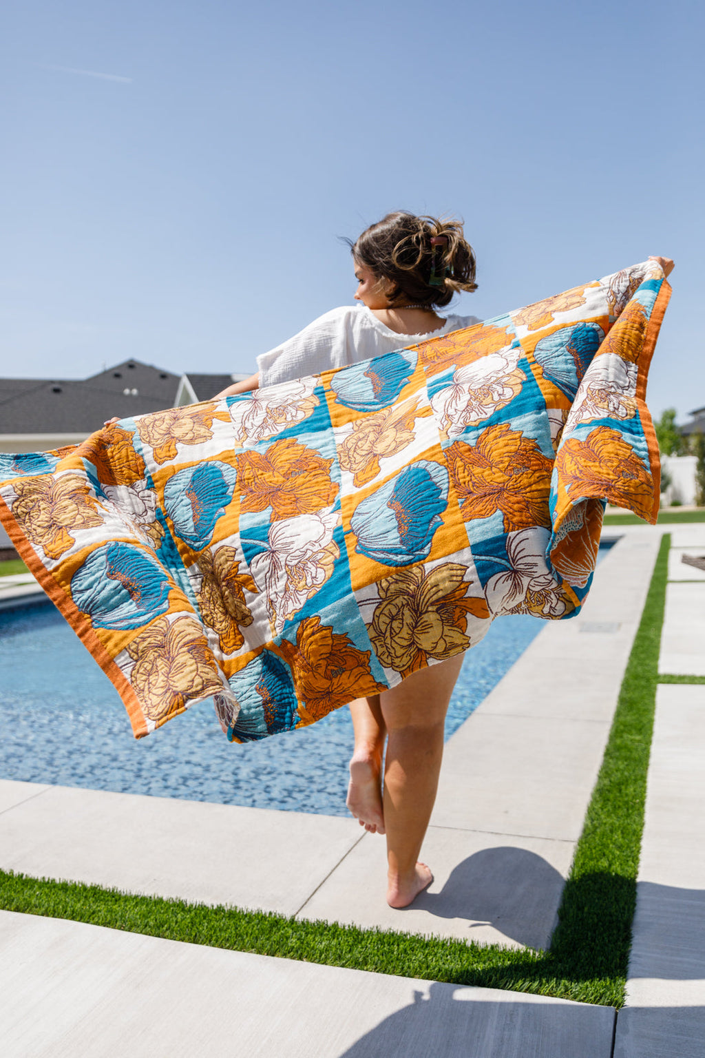 PREORDER: Luxury Beach Towel in Block Floral