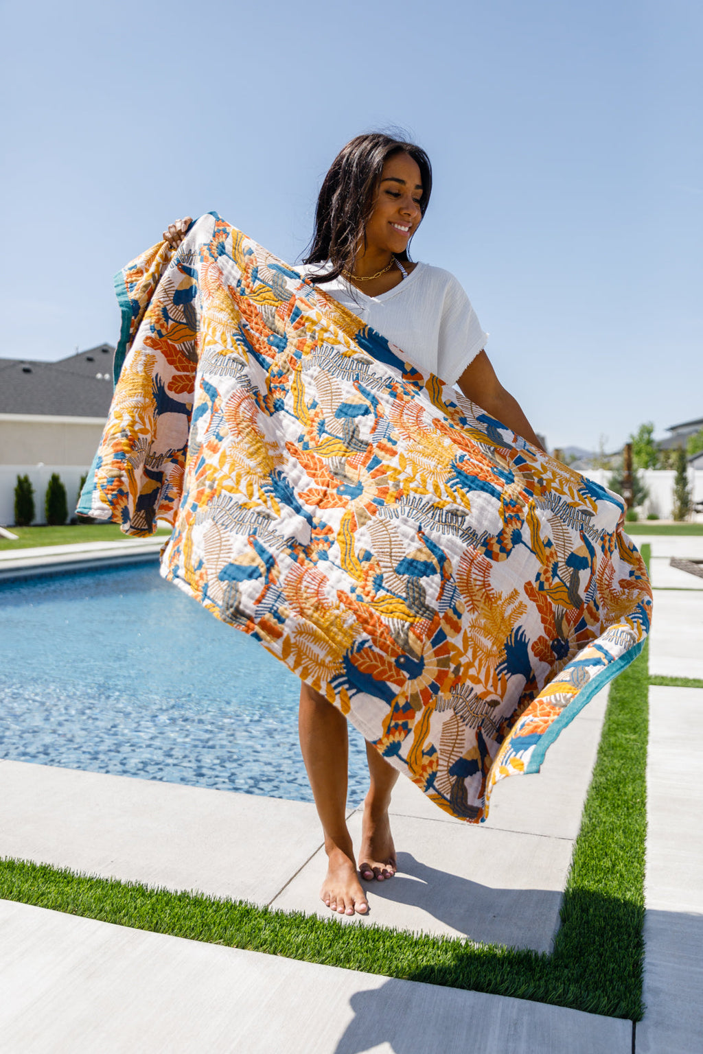 PREORDER: Luxury Beach Towel in Tropical Bird