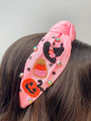 PREORDER: Halloween Scene Embellished Top Knot Headband in Two Colors