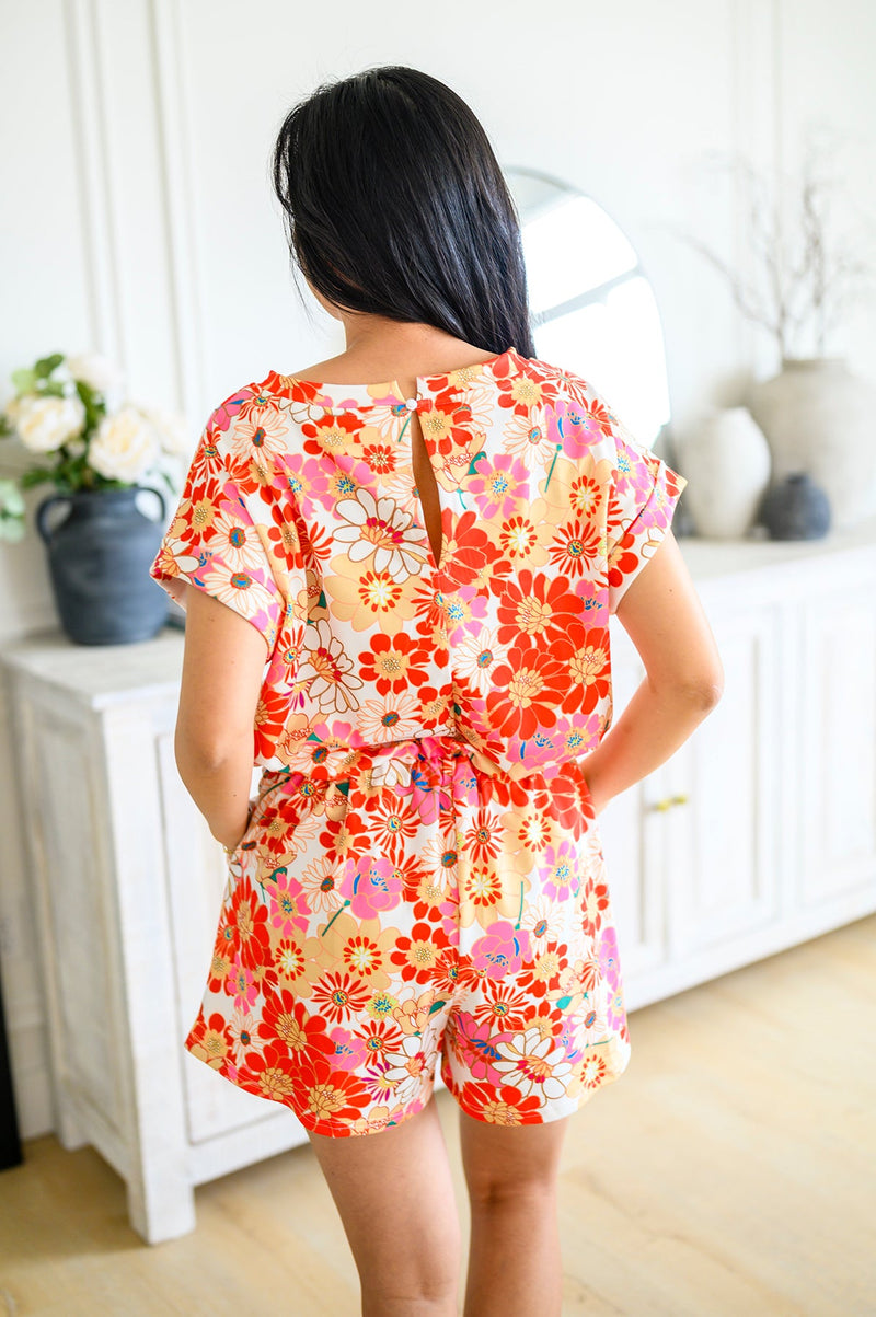 PREORDER: Kara Drawstring Romper in Assorted Prints