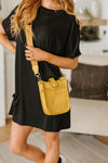 Millie Mini Nylon Crossbody Bag in Mustard