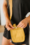 Millie Mini Nylon Crossbody Bag in Mustard