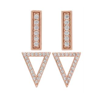Earring Duo Stud Pave (multiple colors)
