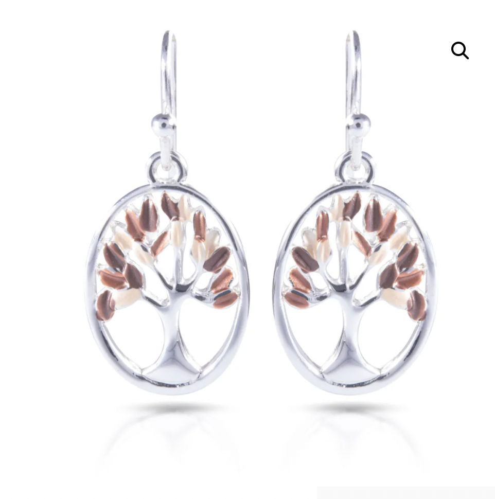 NATURAL ELEMENTS SILVER ENAMELED EARRINGS – TREE MULTI