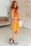 Stuck in My Head Tiered Dress in Orange