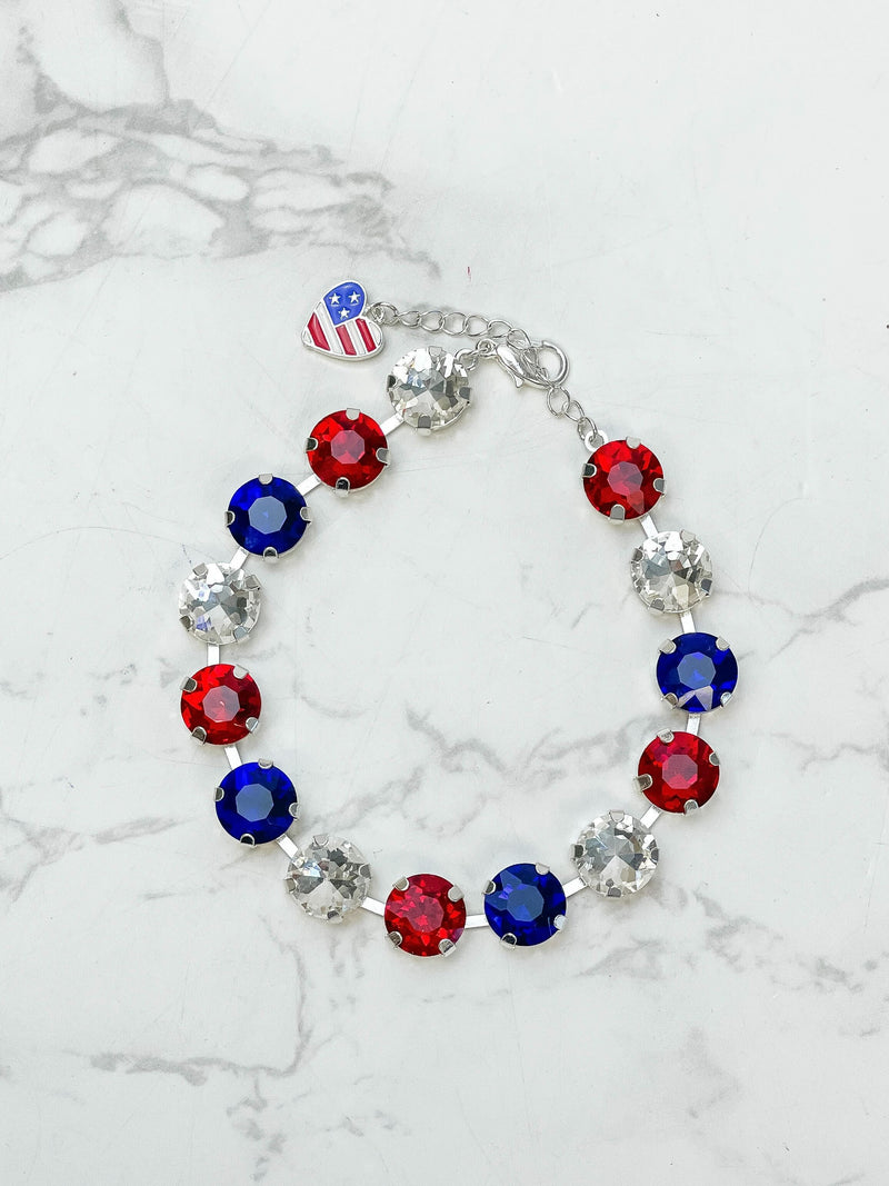 PREORDER: Patriotic Jewel Charm Bracelet