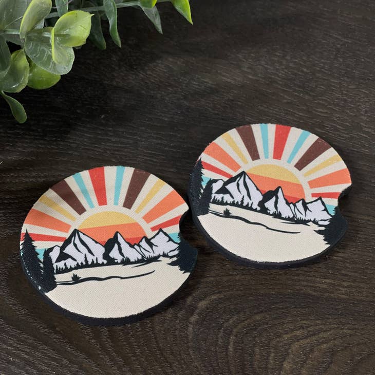 PREORDER: Neoprene Coaster Set in Assorted Prints